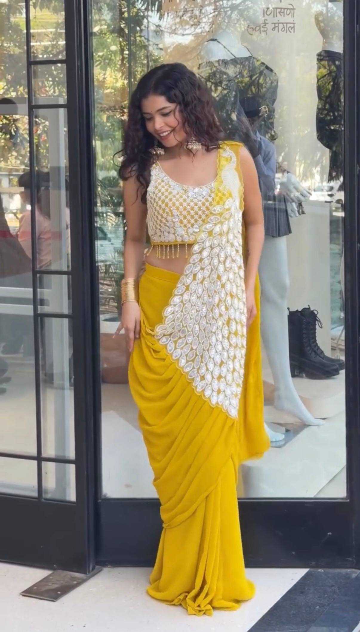 Ynf Faux Georgette RIN215 1165 Sarees Wholesale Ready To Wear Sarees Party Wear Sarees Modern Sarees Manufacturer- Kapda Export