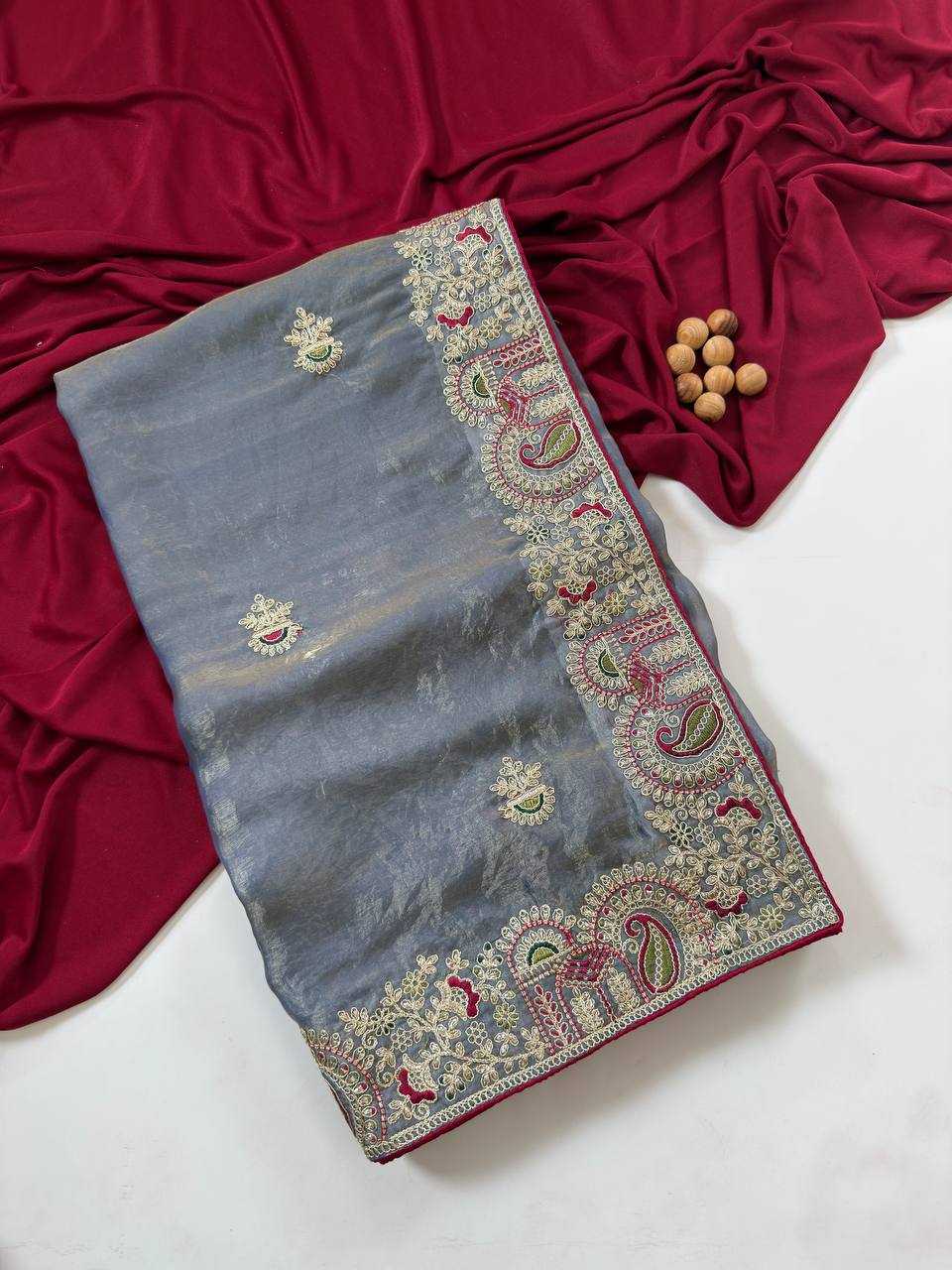 Ynf FENDY Sarees Wholesale Embroidered Sarees Traditional Sarees Golden Sarees Manufacturer- Kapda Export