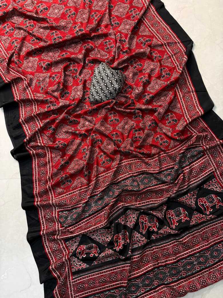 Ynf Gajji Silk KESH573 AMAYRA Sarees Silk Sarees Wholesale Ajrakh Sarees Gajji Modal Sarees Crepe Silk Saree Manufacturer- Kapda Export