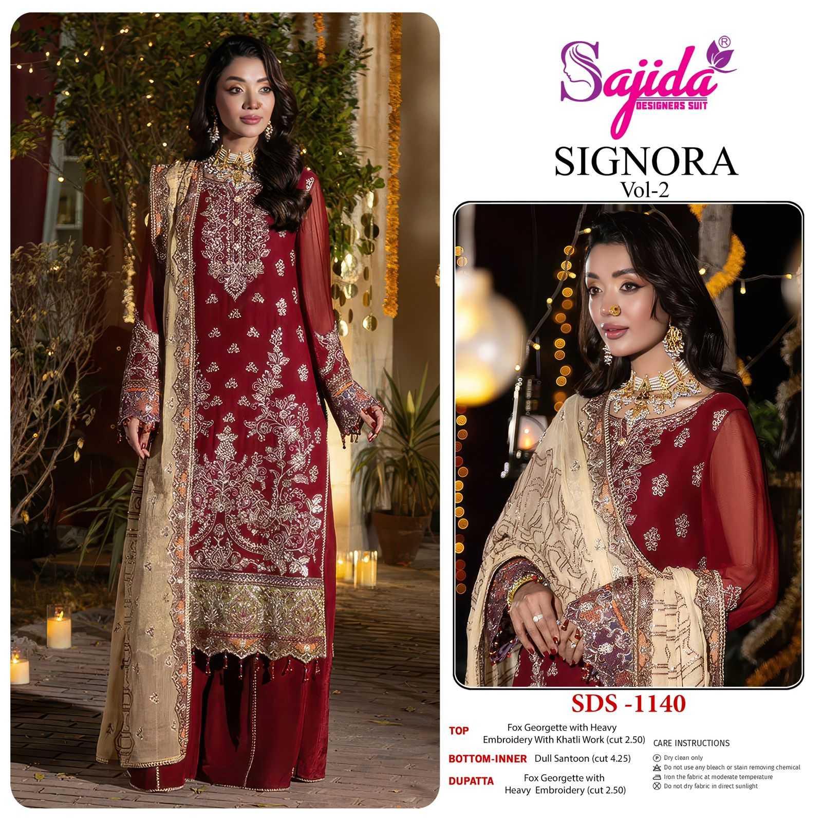 Ynf Georgette KESH677 SAJIDA SIGNORA-VOL-2 Suits & Dresses Wholesale Embroidery Suits Patiala Suits Wedding Suits Manufacturer- Kapda Export