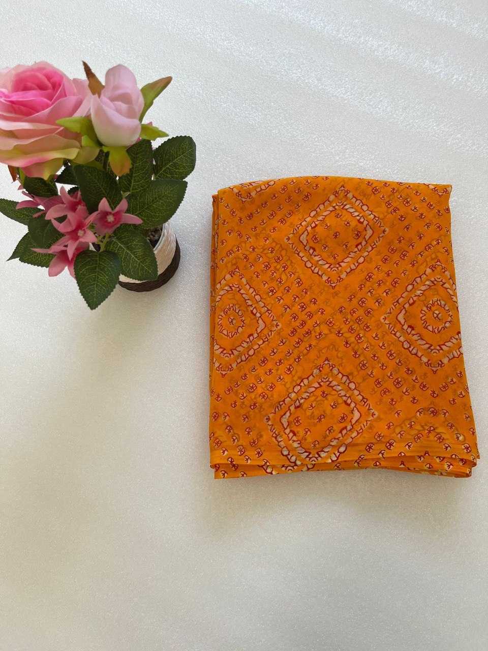 Ynf Georgette KESH696 005 Sarees Wholesale Festive Sarees Bandhani Sarees Casual Sarees Manufacturer- Kapda Export