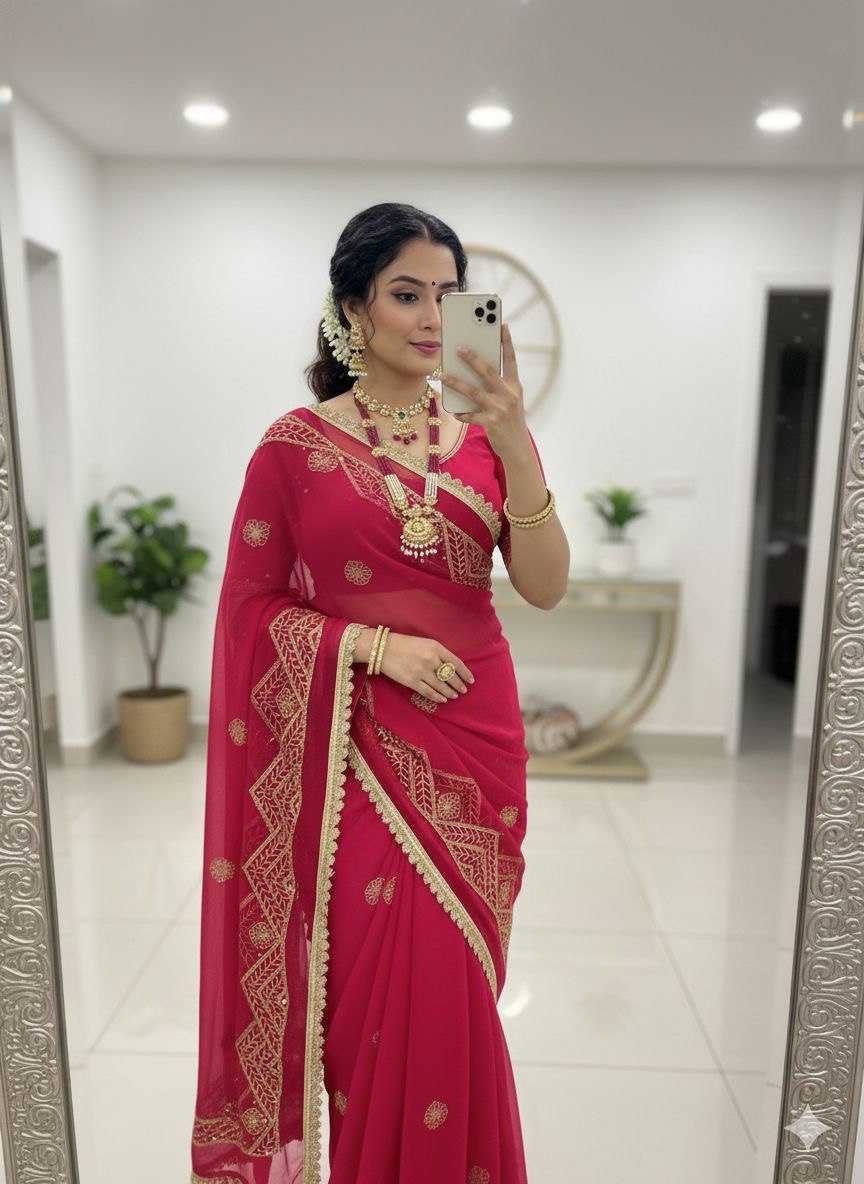 Ynf Georgette KESH696 30 Sarees Wholesale Sequence Sarees Work Sarees Festive Sarees Manufacturer- Kapda Export