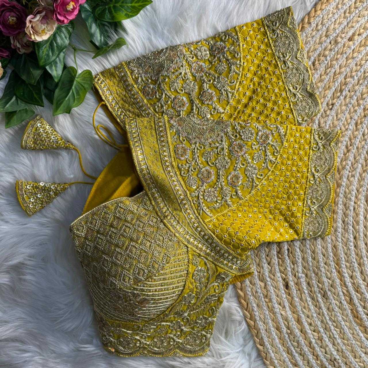 Ynf Heavy Roman Silk KESH645 INSPIRED Readymade Blouses Wholesale Sequence Embroidery Blouse Designer Blouse Silk Blouse Manufacturer- Kapda Export