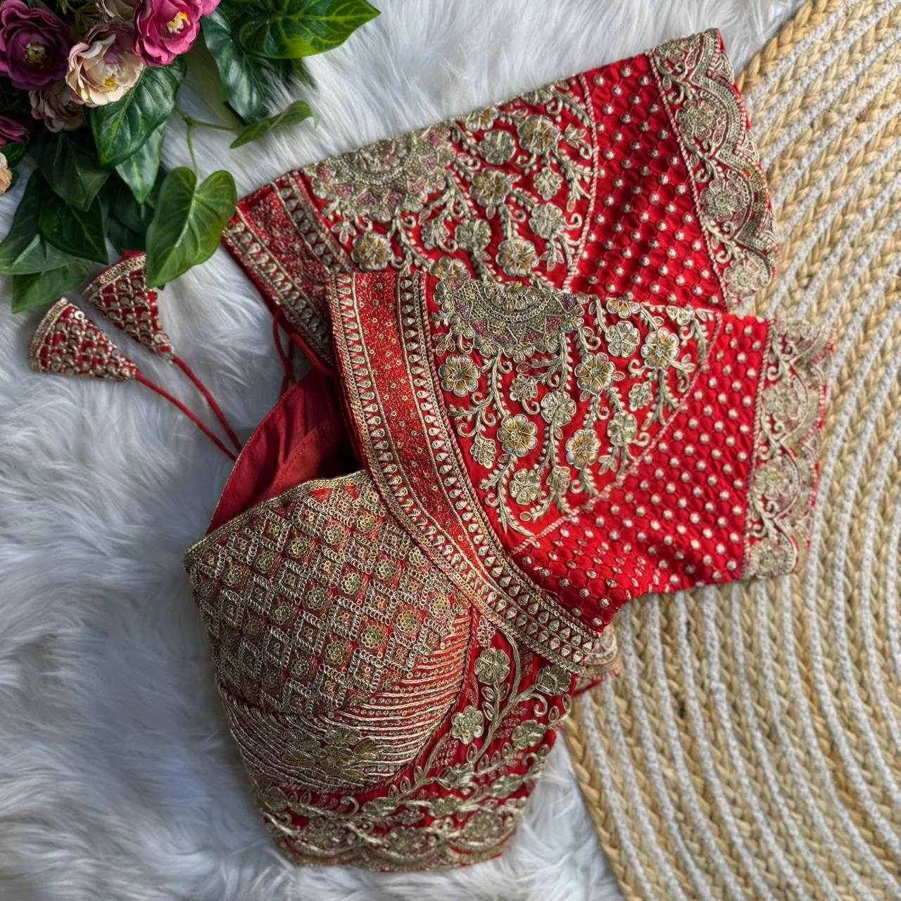 Ynf Heavy Roman Silk KESH645 INSPIRED Readymade Blouses Wholesale Sequence Embroidery Blouse Designer Blouse Silk Blouse Manufacturer- Kapda Export