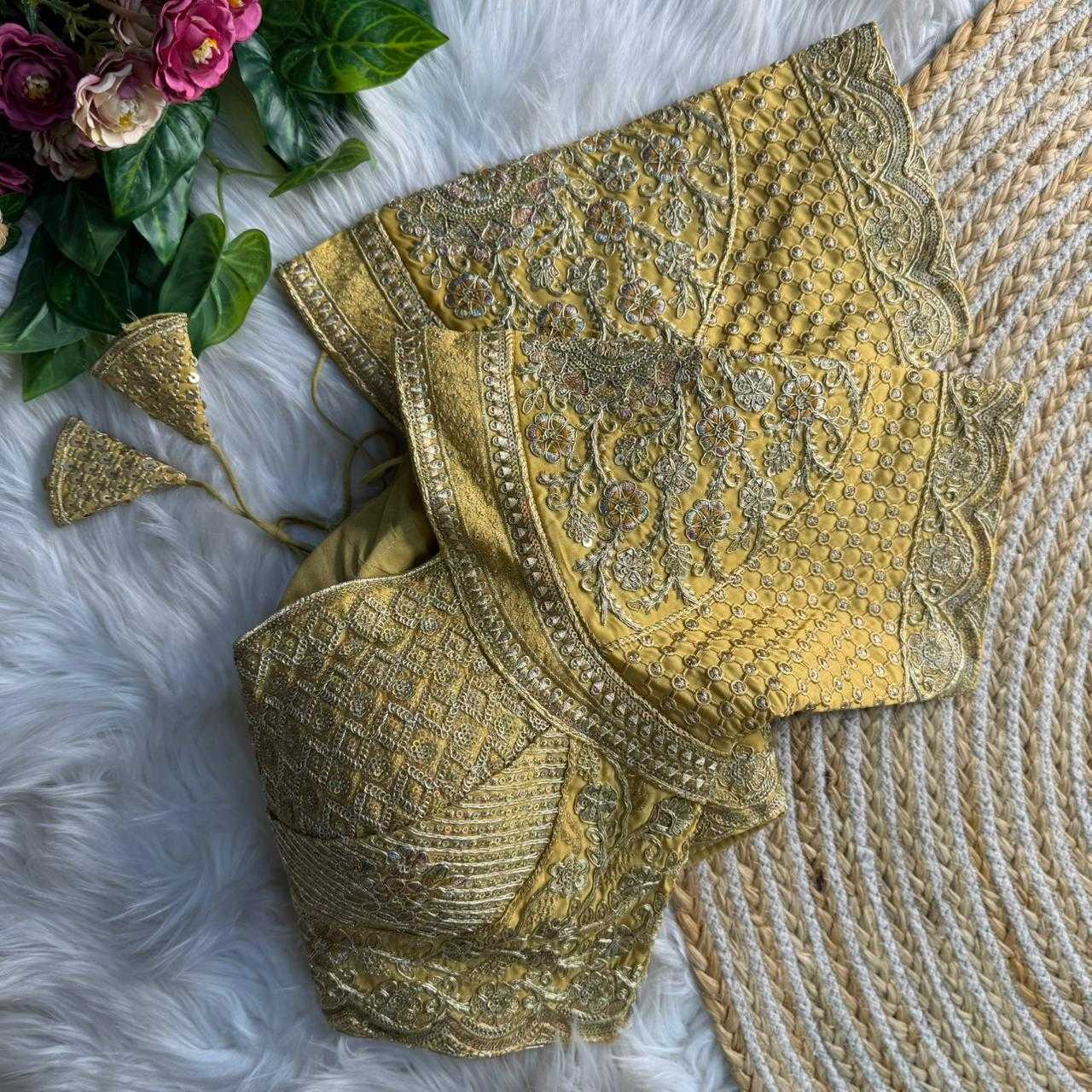 Ynf Heavy Roman Silk KESH645 INSPIRED Readymade Blouses Wholesale Sequence Embroidery Blouse Designer Blouse Silk Blouse Manufacturer- Kapda Export