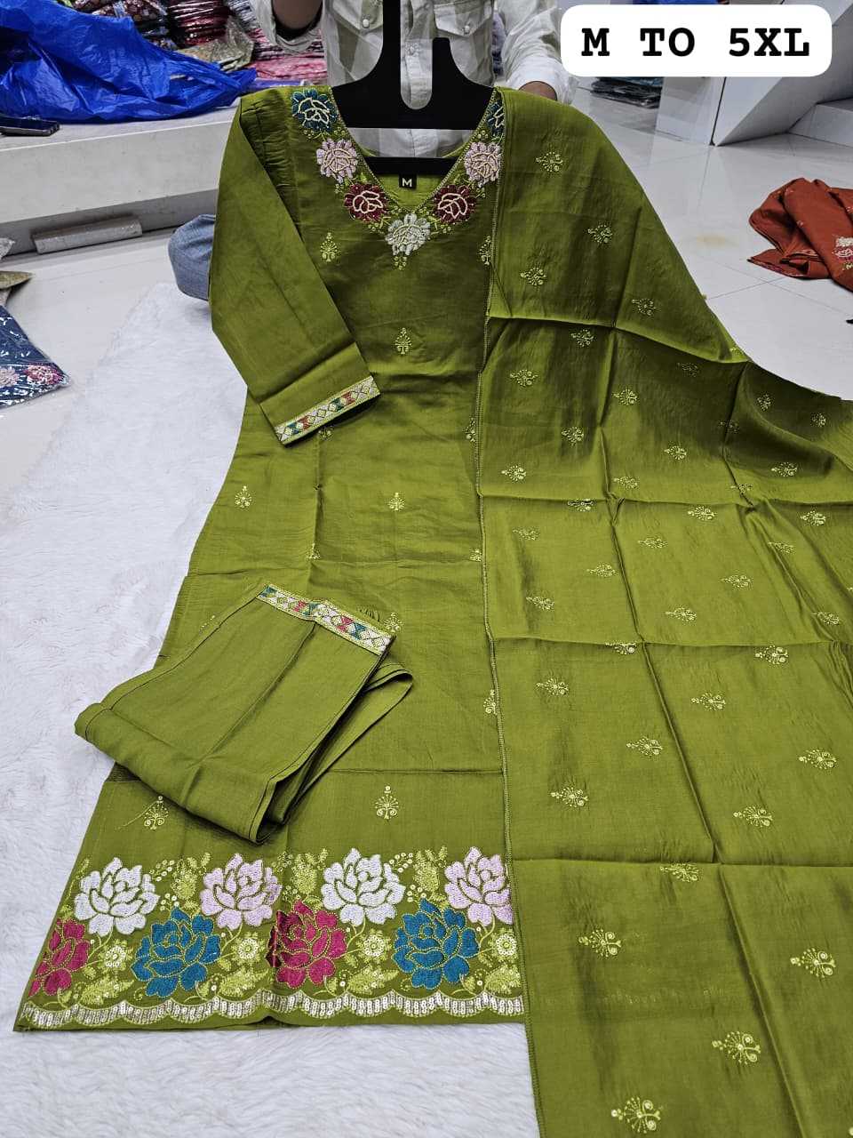 Ynf Heavy Roman Silk KESH720 Heavy Kurti Wholesale Designer Kurtis Embroidered Kurtis A-Line Kurtis Manufacturer- Kapda Export