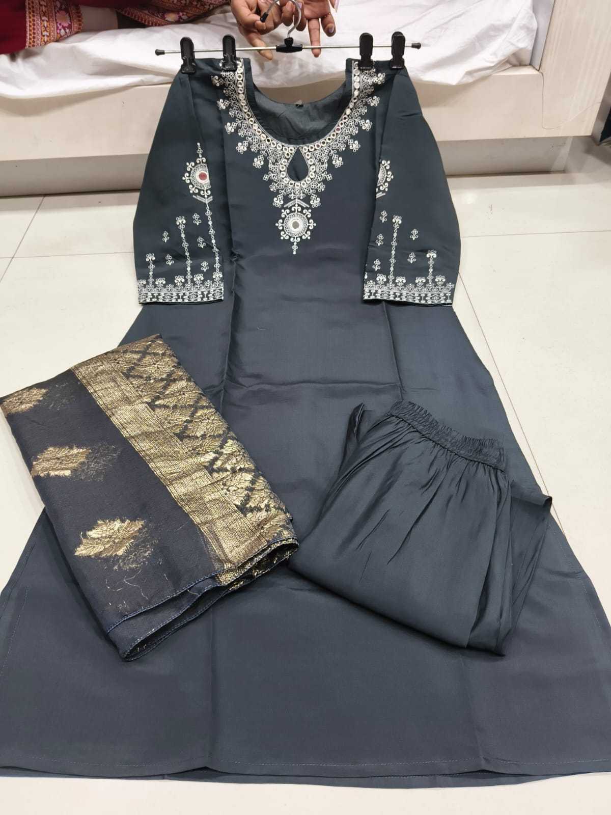 Ynf Heavy Roman Silk KESH728 Roman silk Suits & Dresses Festive Collections Wholesale Embroidery Suits Ladies Salwar Suits Silk Dresses Manufacturer- Kapda Export