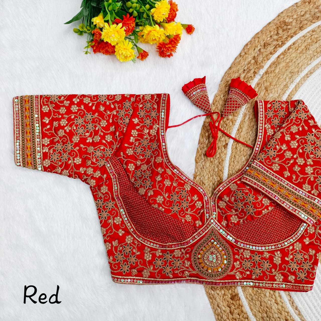 Ynf Italian Silk KESH728 etaliyan silk Readymade Blouses Festive Collections Wholesale Embroidered Blouses Silk Blouse Navratri Blouses Manufacturer- Kapda Export