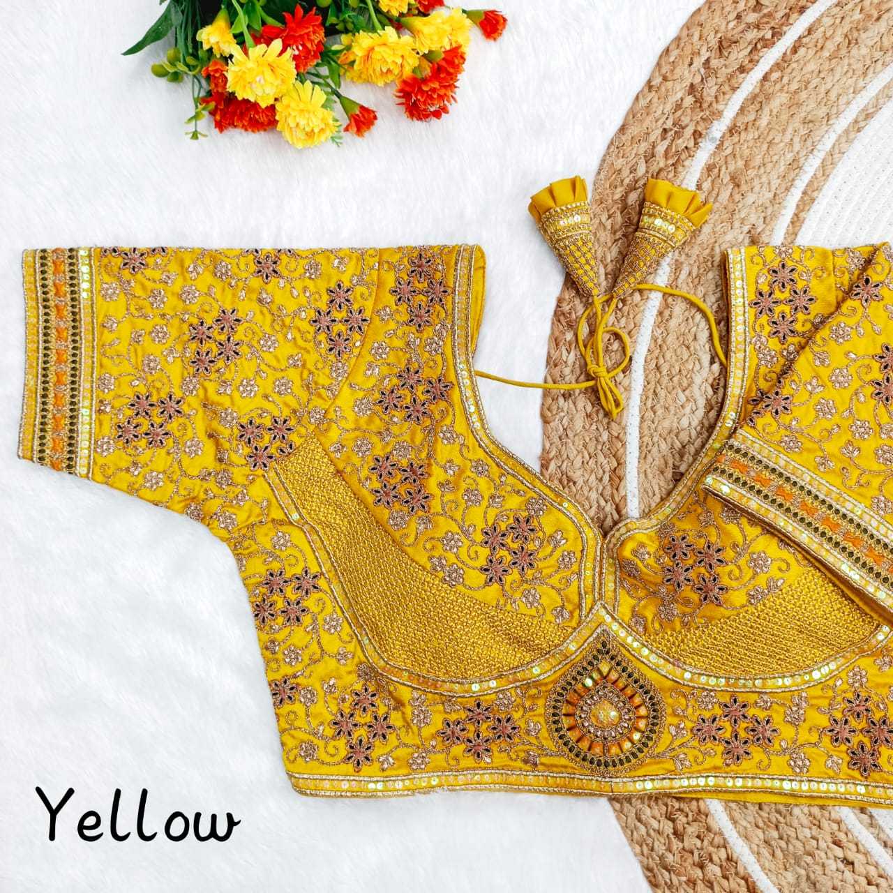 Ynf Italian Silk KESH728 etaliyan silk Readymade Blouses Festive Collections Wholesale Embroidered Blouses Silk Blouse Navratri Blouses Manufacturer- Kapda Export