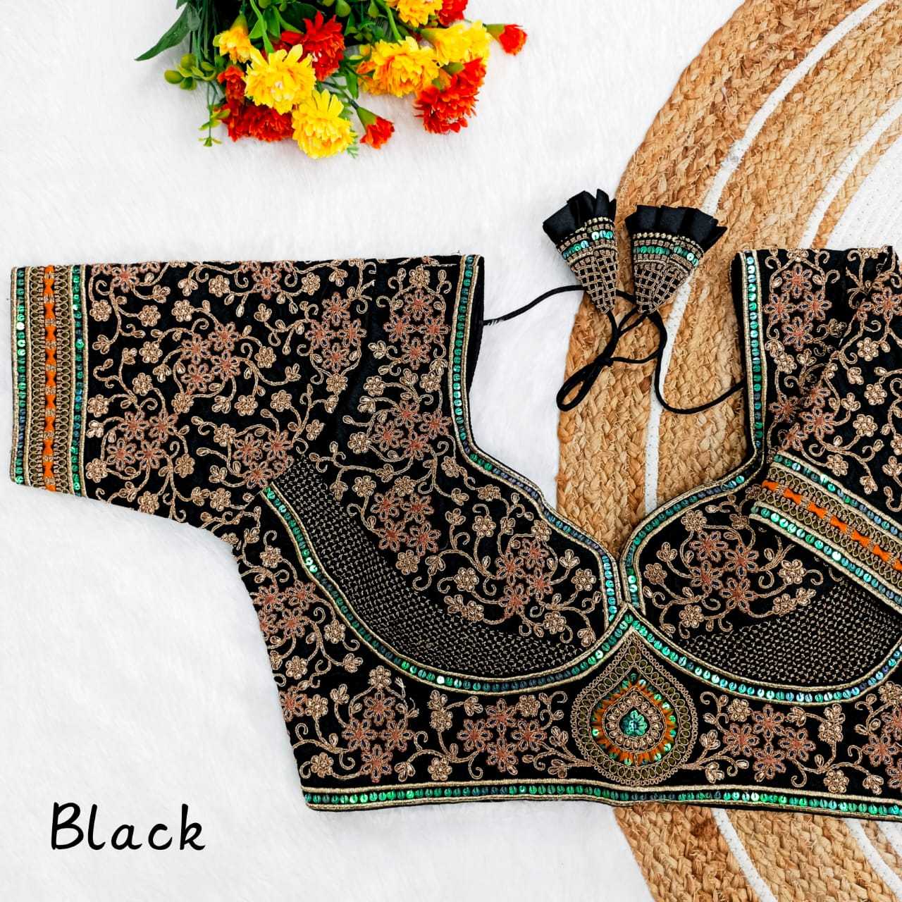 Ynf Italian Silk KESH728 etaliyan silk Readymade Blouses Festive Collections Wholesale Embroidered Blouses Silk Blouse Navratri Blouses Manufacturer- Kapda Export