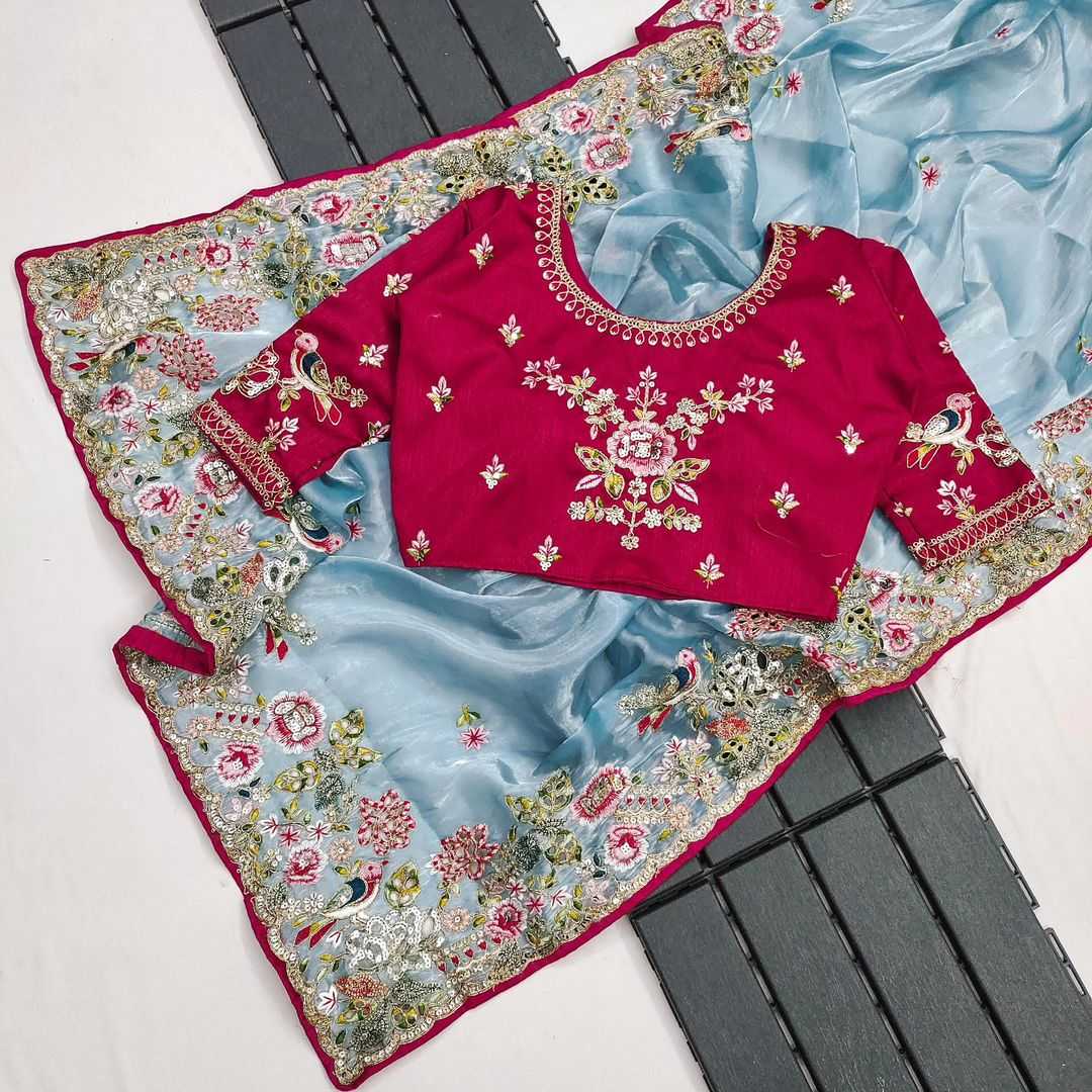 Ynf Jimmy Choo KESH600 Chakli Sarees Wedding Collections Wholesale Jimmy Choo Sarees Embroidered Sarees Sarees With Blouse Manufacturer- Kapda Export