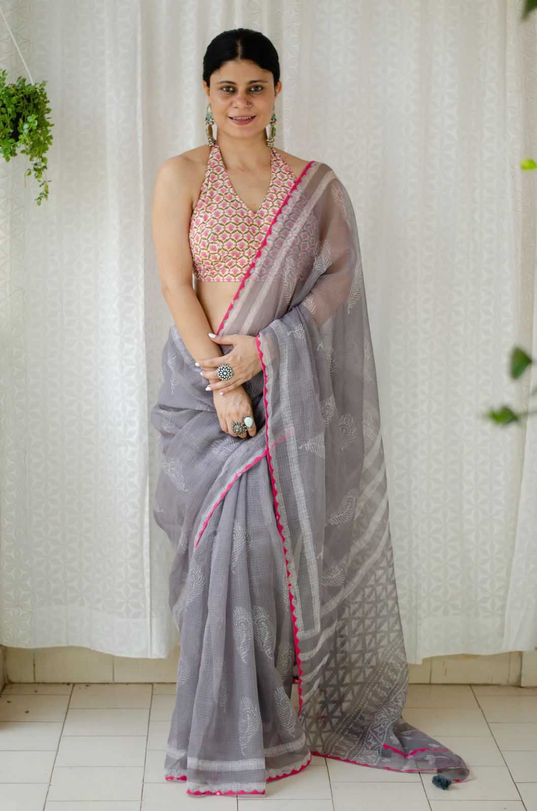 Ynf Kota Silk KESH690 Chamki Sarees Wholesale Designer Sarees Printed Sarees Kota Doria Sarees Manufacturer- Kapda Export