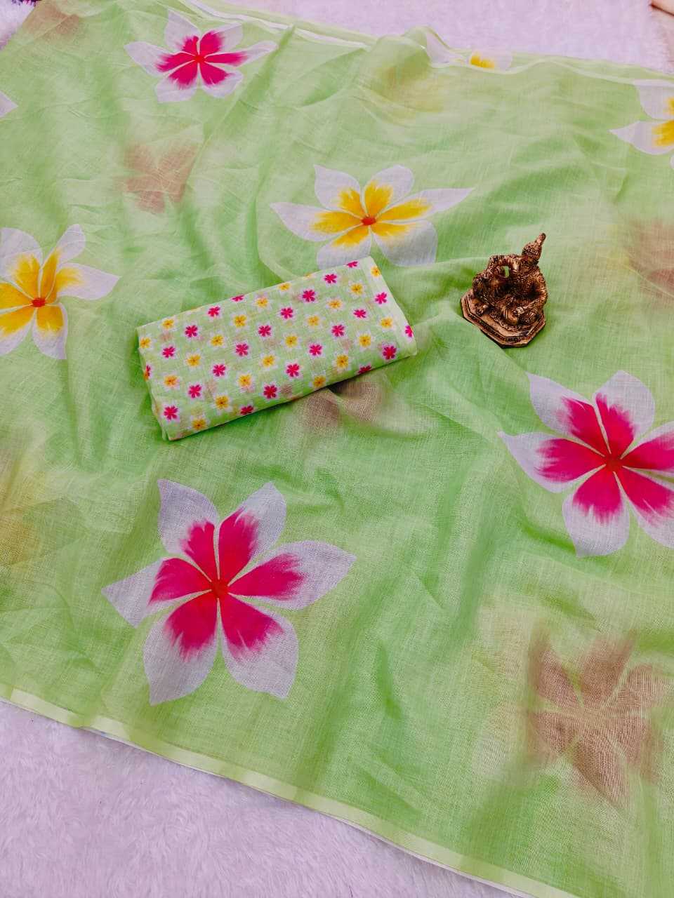 Ynf Linen KESH673 LILY Sarees Wholesale Printed Sarees Tussar Sarees Festive Sarees Manufacturer- Kapda Export