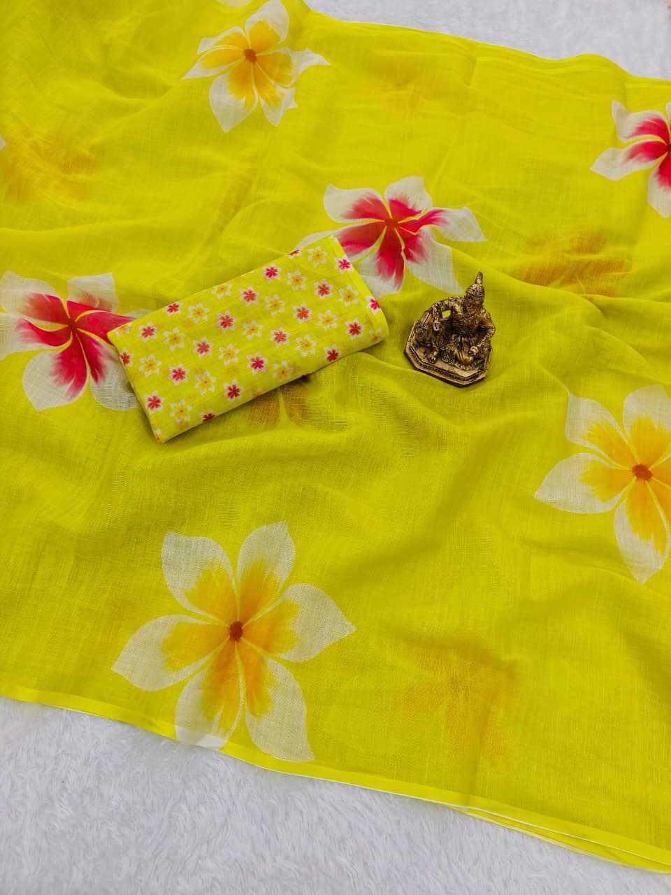 Ynf Linen KESH673 LILY Sarees Wholesale Printed Sarees Tussar Sarees Festive Sarees Manufacturer- Kapda Export