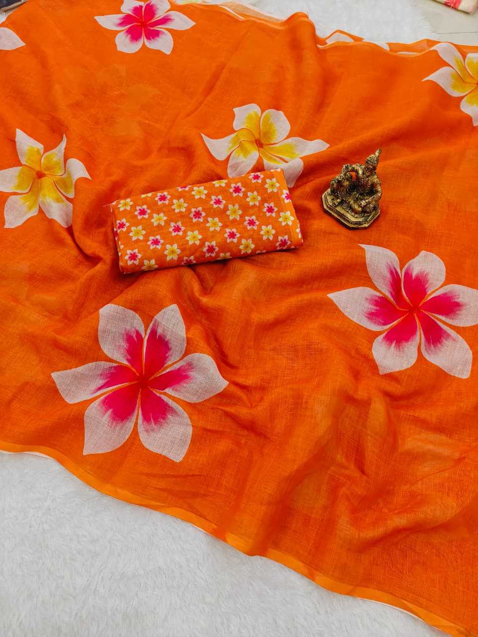 Ynf Linen KESH673 LILY Sarees Wholesale Printed Sarees Tussar Sarees Festive Sarees Manufacturer- Kapda Export