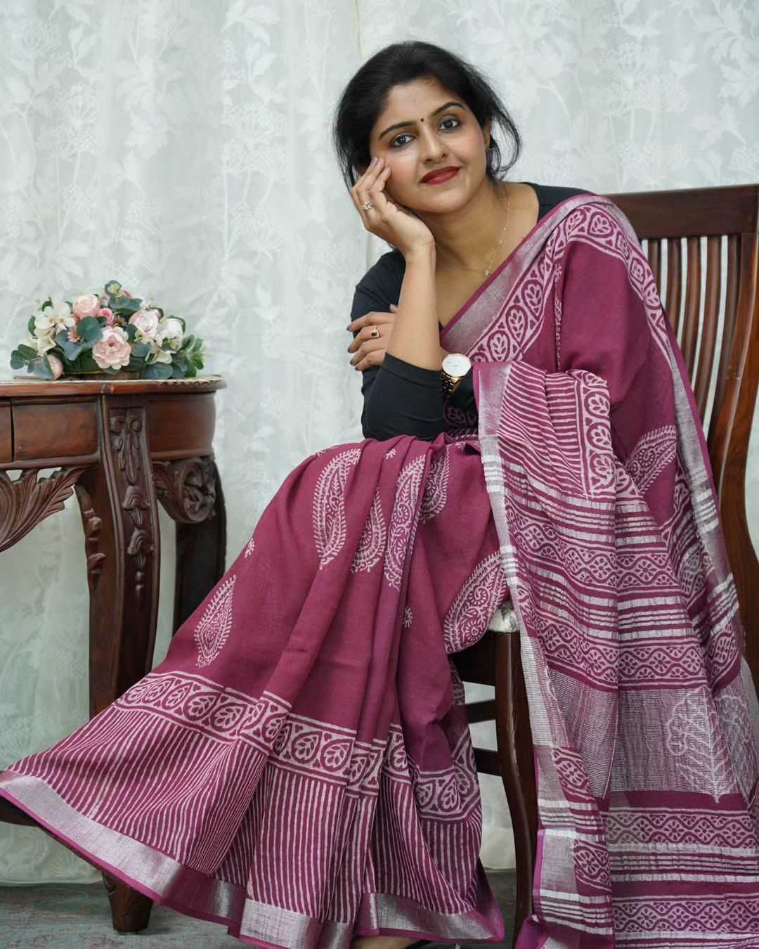 Ynf Linen KESH690 Raazhi Sarees Wholesale Linen Sarees Casual Sarees Office Wear Sarees Manufacturer- Kapda Export