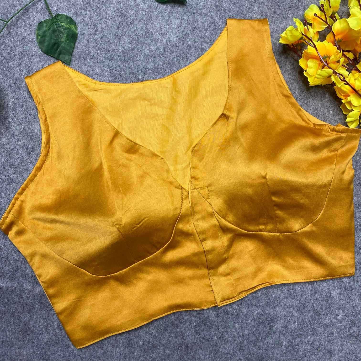 Ynf Malay Satin Silk KESH411 Satin Readymade Blouses Wholesale V-Neck Blouses Designer Blouse Fashion Blouse Manufacturer- Kapda Export