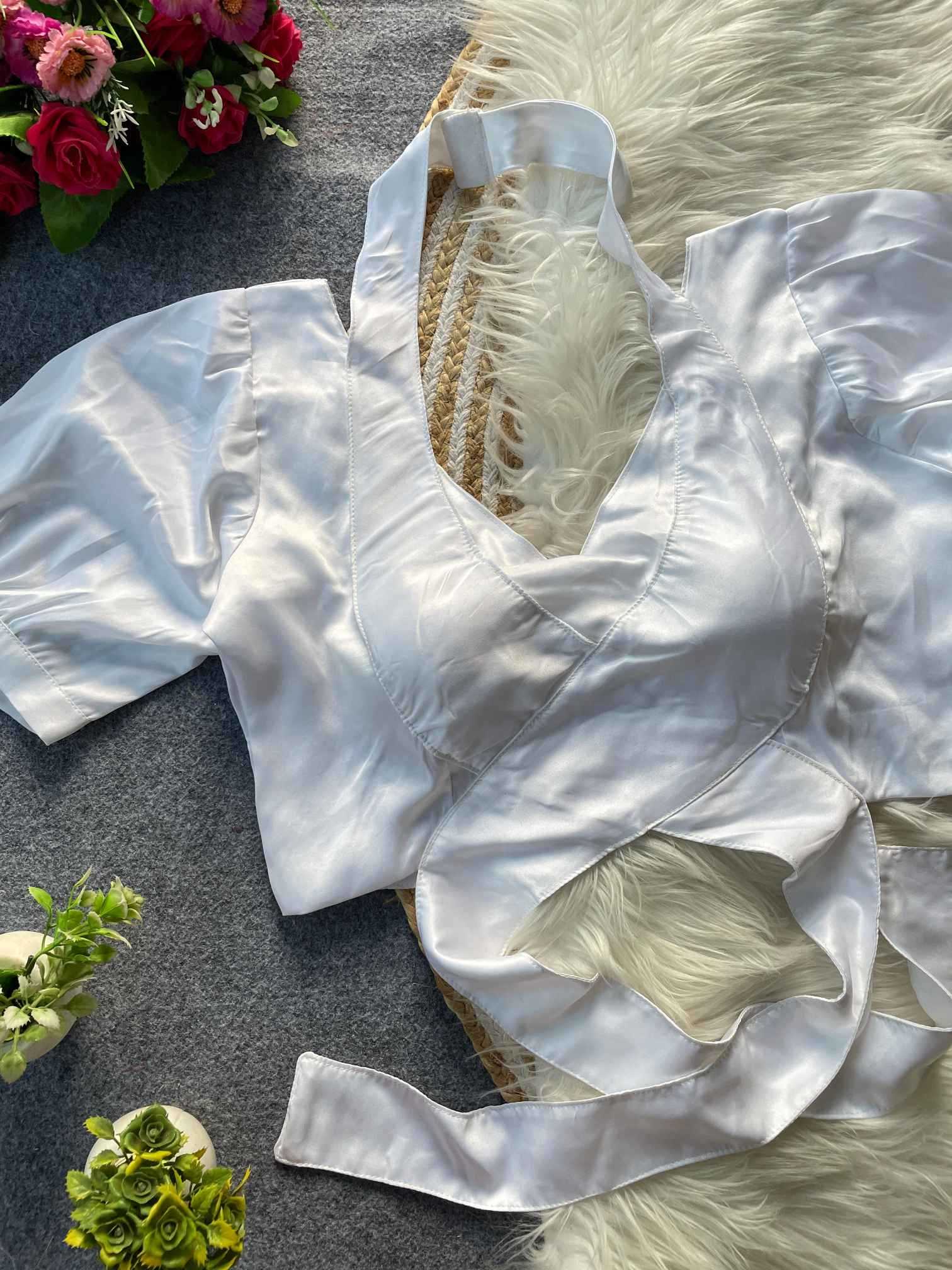 Ynf Malay Satin Silk KESH411 SATTIN Readymade Blouses Wholesale Designer Blouse Cotton Blouse Fashion Blouse Manufacturer- Kapda Export