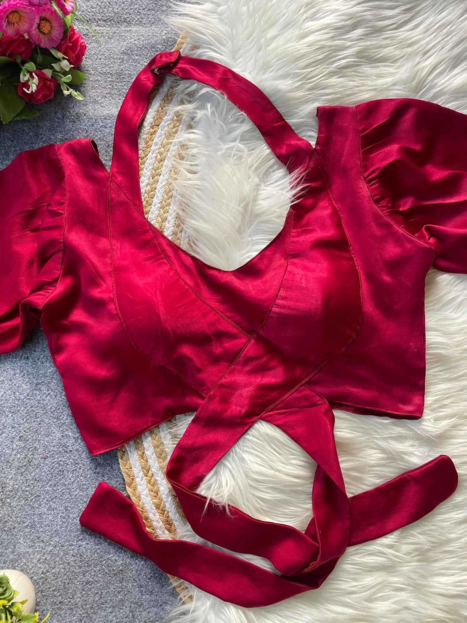 Ynf Malay Satin Silk KESH411 SATTIN Readymade Blouses Wholesale Designer Blouse Cotton Blouse Fashion Blouse Manufacturer- Kapda Export