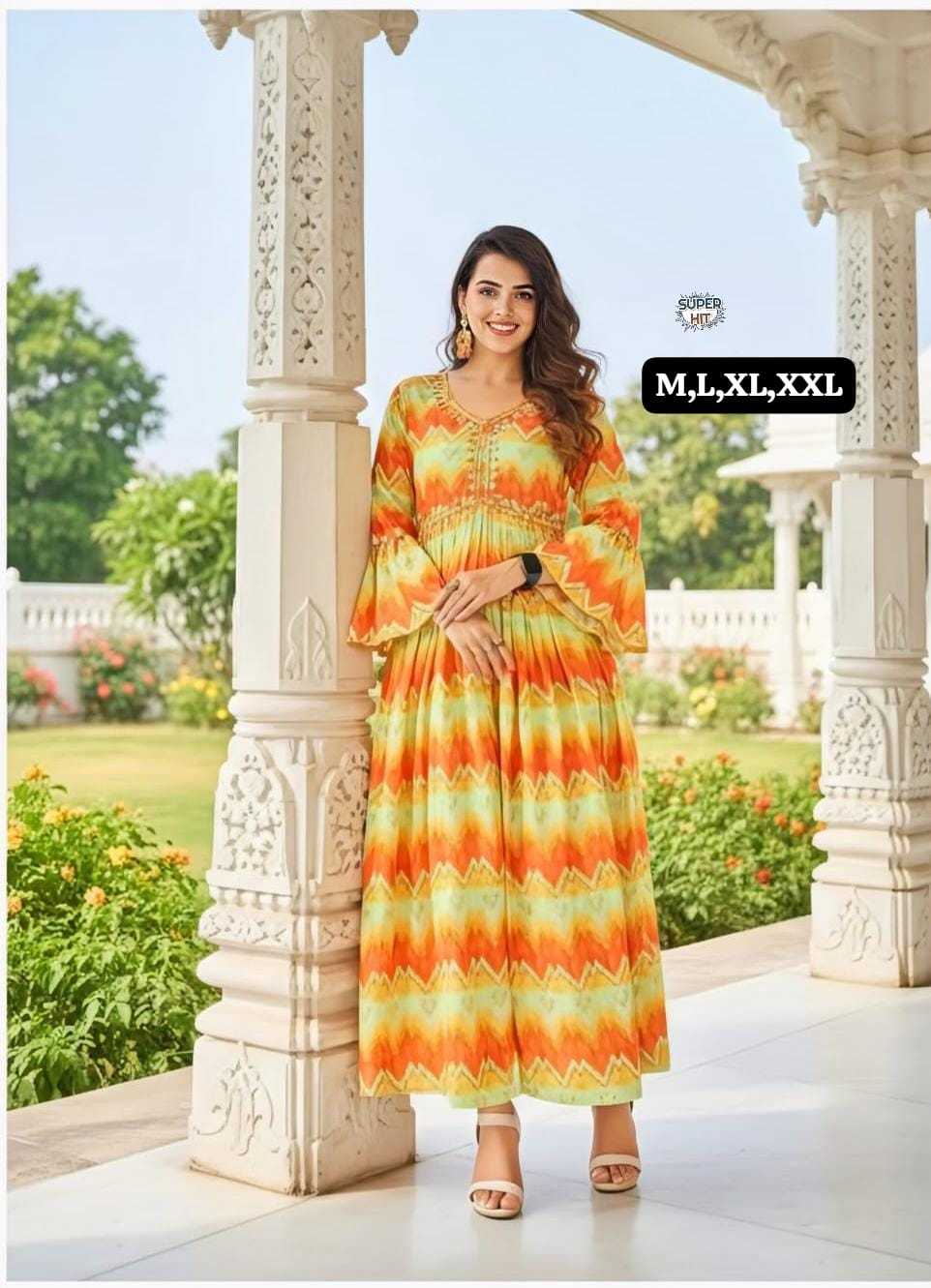 Ynf Maslin KESH536 FASHIONISTA Vol-2 Gowns Wholesale Printed Gowns Fancy Gowns Embroidery Gowns Manufacturer- Kapda Export