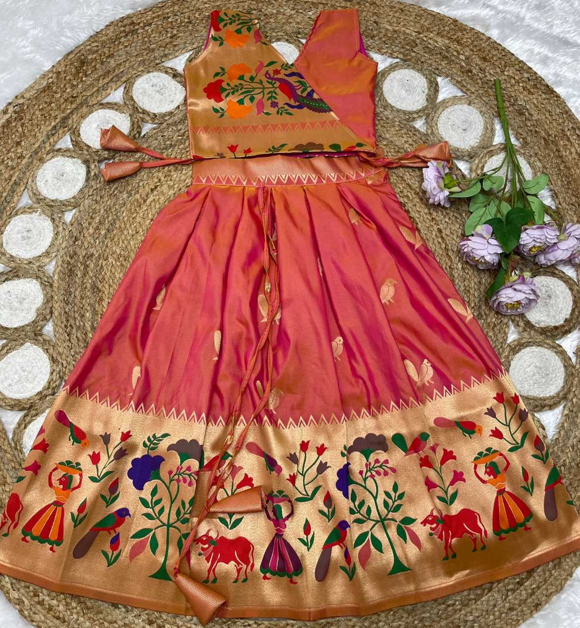 Ynf Paithani Silk KESH685 122 Kids Wear Festive Collections Wholesale Kids Lehenga Kids Lehenga Choli Baby Girl Lehenga Manufacturer- Kapda Export