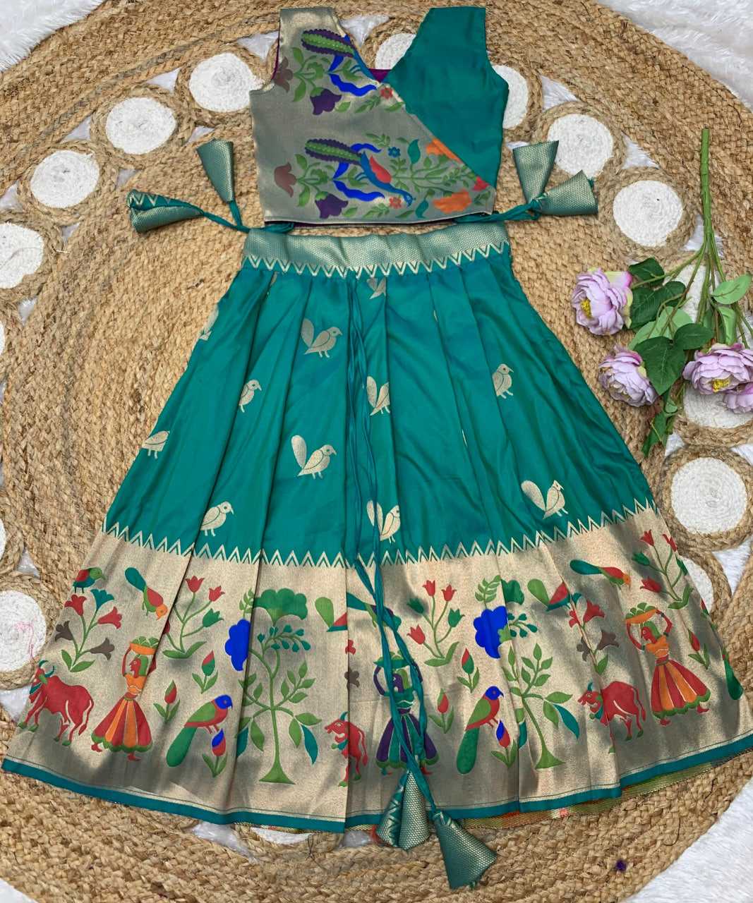 Ynf Paithani Silk KESH685 122 Kids Wear Festive Collections Wholesale Kids Lehenga Kids Lehenga Choli Baby Girl Lehenga Manufacturer- Kapda Export