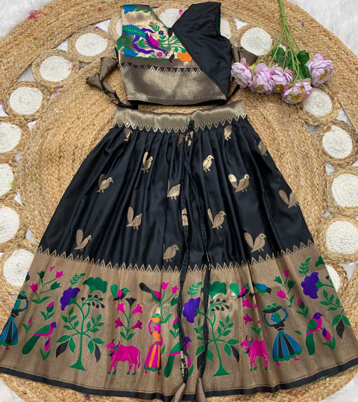 Ynf Paithani Silk KESH685 122 Kids Wear Festive Collections Wholesale Kids Lehenga Kids Lehenga Choli Baby Girl Lehenga Manufacturer- Kapda Export