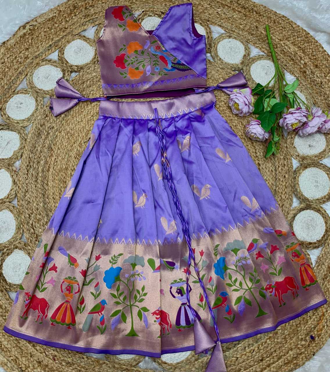 Ynf Paithani Silk KESH685 122 Kids Wear Festive Collections Wholesale Kids Lehenga Kids Lehenga Choli Baby Girl Lehenga Manufacturer- Kapda Export