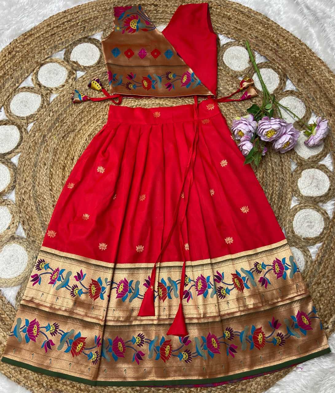 Ynf Paithani Silk KESH685 LOTUS Kids Wear Festive Collections Wholesale Kids Lehenga Kids Lehenga Choli Baby Girl Lehenga Manufacturer- Kapda Export