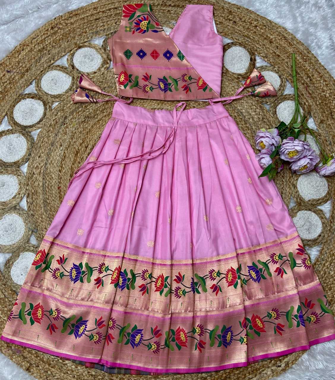 Ynf Paithani Silk KESH685 LOTUS Kids Wear Festive Collections Wholesale Kids Lehenga Kids Lehenga Choli Baby Girl Lehenga Manufacturer- Kapda Export