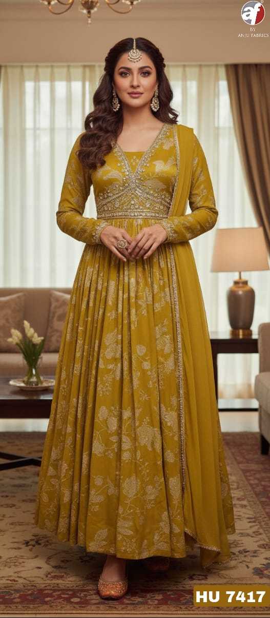 Ynf Pure Chiffon KESH530 ANUJ 7417 Gowns Wholesale Party Gowns Designer Gowns Chiffon Gowns Manufacturer- Kapda Export