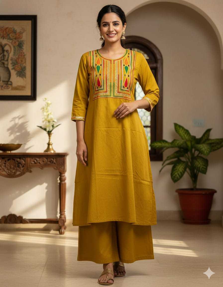 Ynf Pure Cotton KESH684 WORK Kurti Wholesale Embroidered Kurtis Kurti With Palazzo Kurtis With Pockets Manufacturer- Kapda Export
