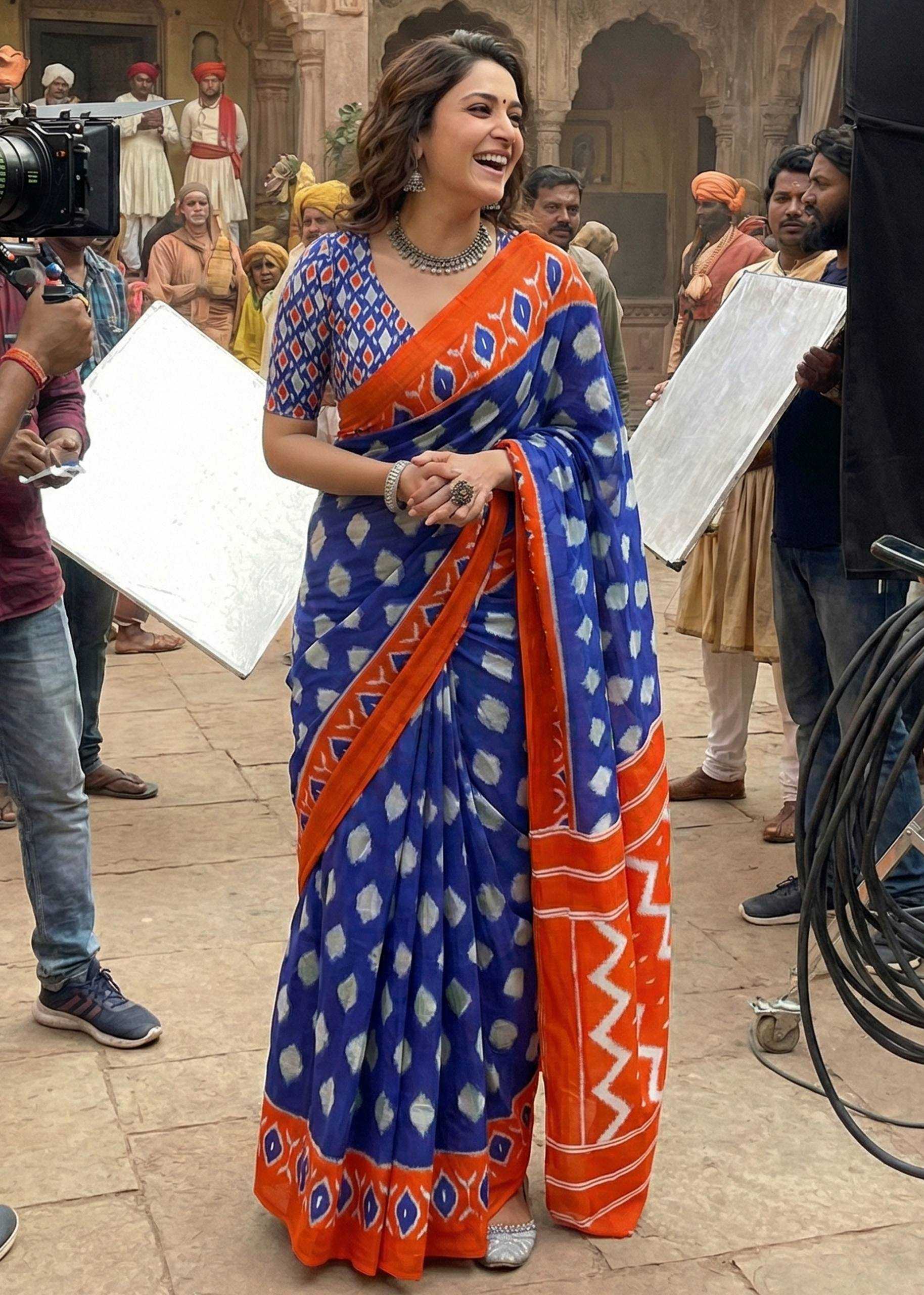 Ynf Pure Cotton RIN229 EMARAT Sarees Wholesale Printed Sarees Ikkat Saree Cotton Sarees Manufacturer- Kapda Export