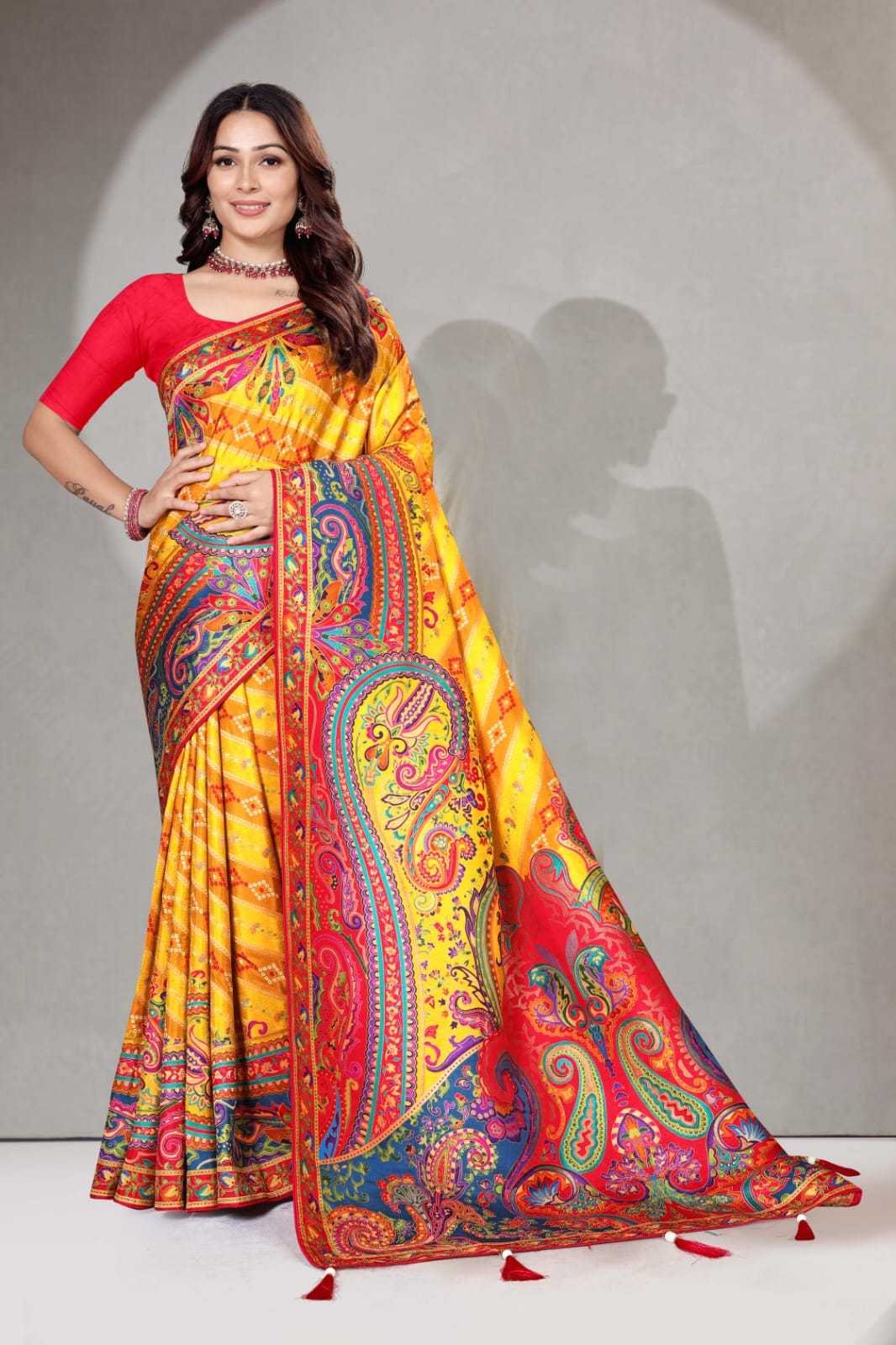 Ynf Pure Viscos KESH583 RANGTAALI Silk Sarees Wholesale Heavy Silk Sarees Silk Sarees With Contrast Pallu Zari Border Silk Sarees Manufacturer- Kapda Export