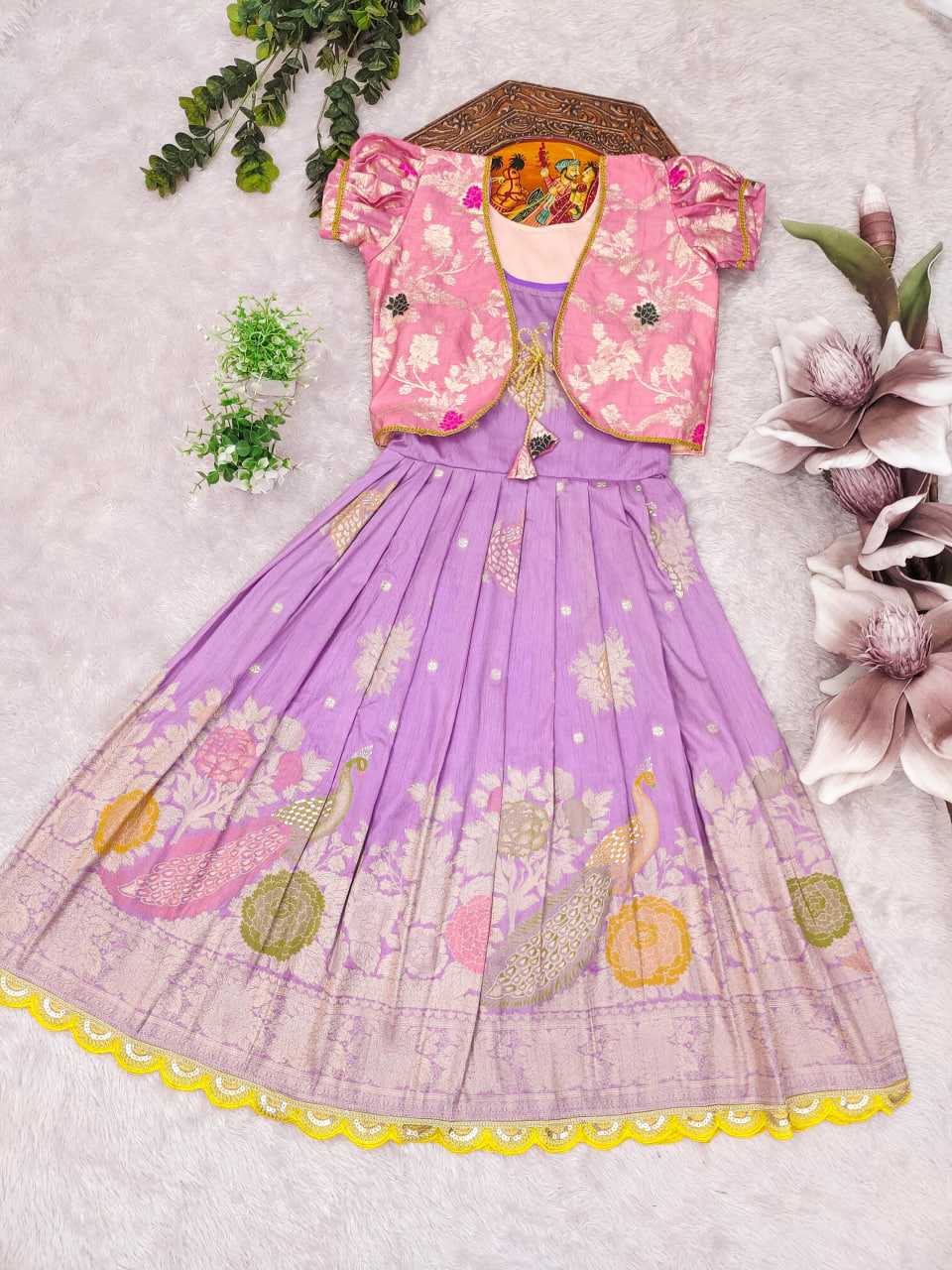 Ynf Russian Silk KESH503 8168 Kids Wear Festive Collections Wholesale Kids Gown Kids Ethnic Gowns Kids Festive Wear Manufacturer- Kapda Export