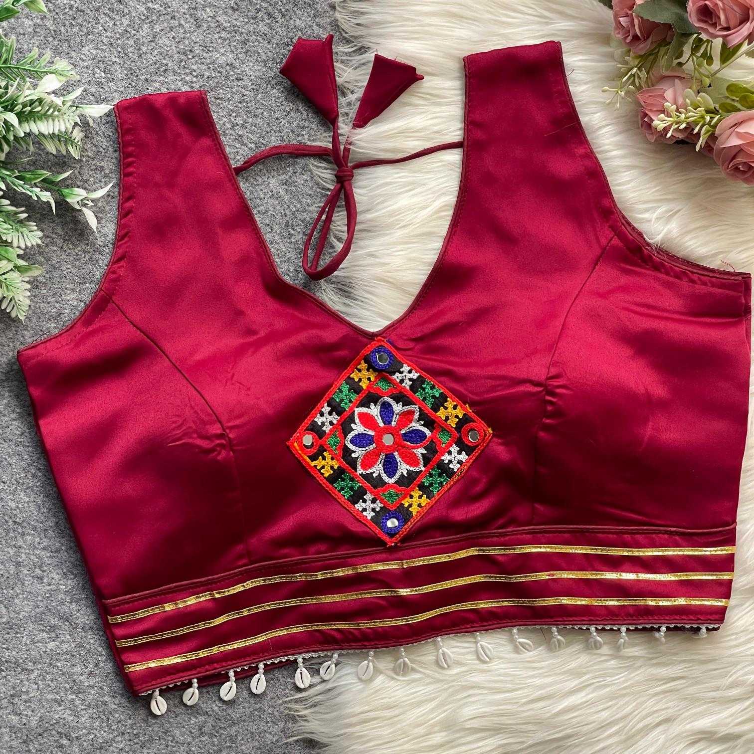 Ynf Satin KESH411 Malai Readymade Blouses Wholesale Designer Blouse Party Wear Blouse Navratri Blouses Manufacturer- Kapda Export