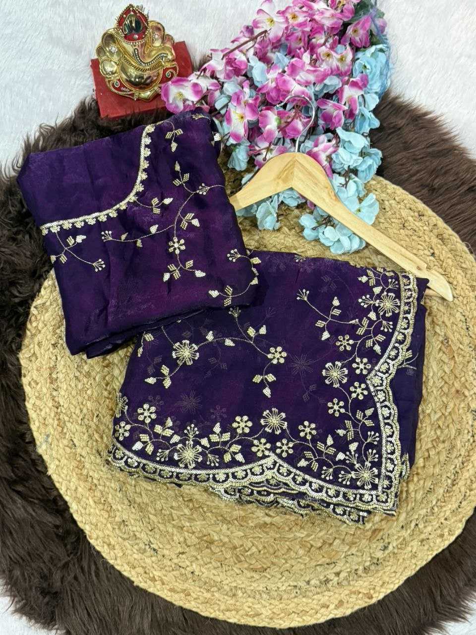 Ynf Satin KESH588 SHREE Sarees Wholesale Embroidered Sarees Sequins Work Saree Satin Sarees Manufacturer- Kapda Export