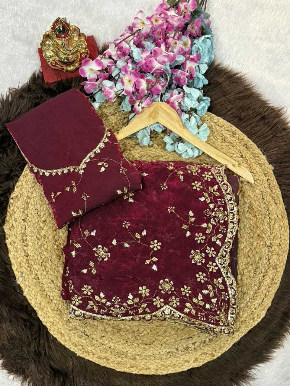 Ynf Satin KESH588 SHREE Sarees Wholesale Embroidered Sarees Sequins Work Saree Satin Sarees Manufacturer- Kapda Export