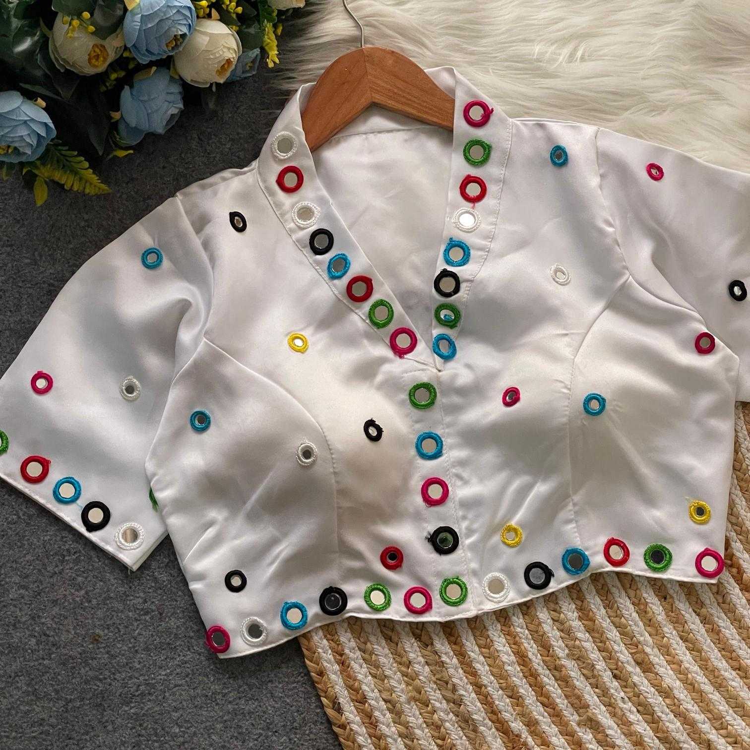 Ynf Satin Silk KESH411 SANTARA Readymade Blouses Wholesale Blouse Designer Blouse Navratri Blouses Manufacturer- Kapda Export