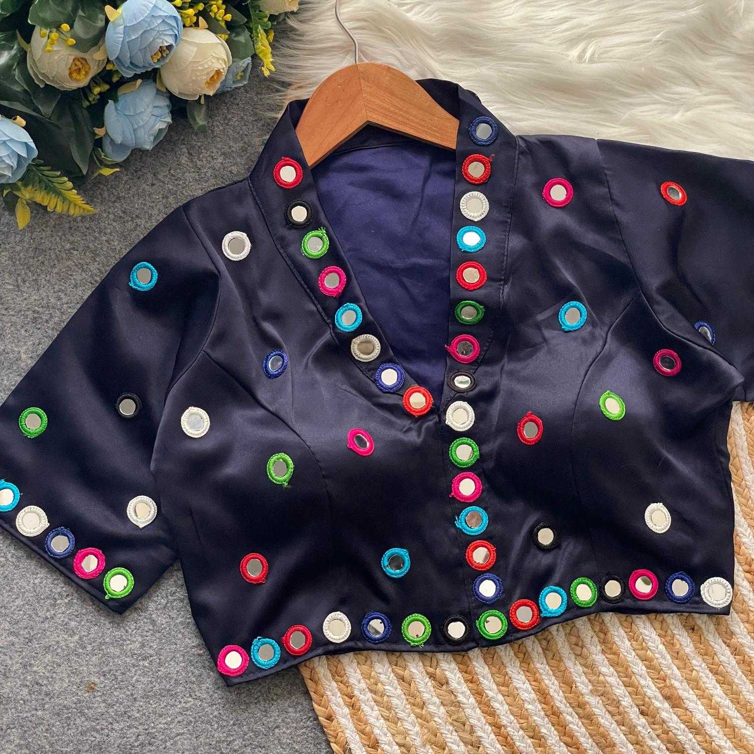 Ynf Satin Silk KESH411 SANTARA Readymade Blouses Wholesale Blouse Designer Blouse Navratri Blouses Manufacturer- Kapda Export