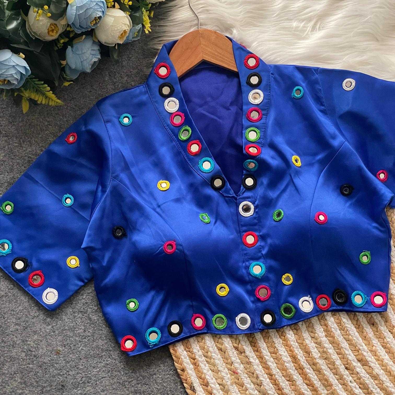 Ynf Satin Silk KESH411 SANTARA Readymade Blouses Wholesale Blouse Designer Blouse Navratri Blouses Manufacturer- Kapda Export