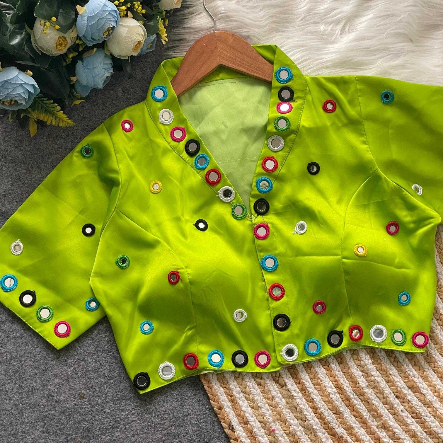 Ynf Satin Silk KESH411 SANTARA Readymade Blouses Wholesale Blouse Designer Blouse Navratri Blouses Manufacturer- Kapda Export