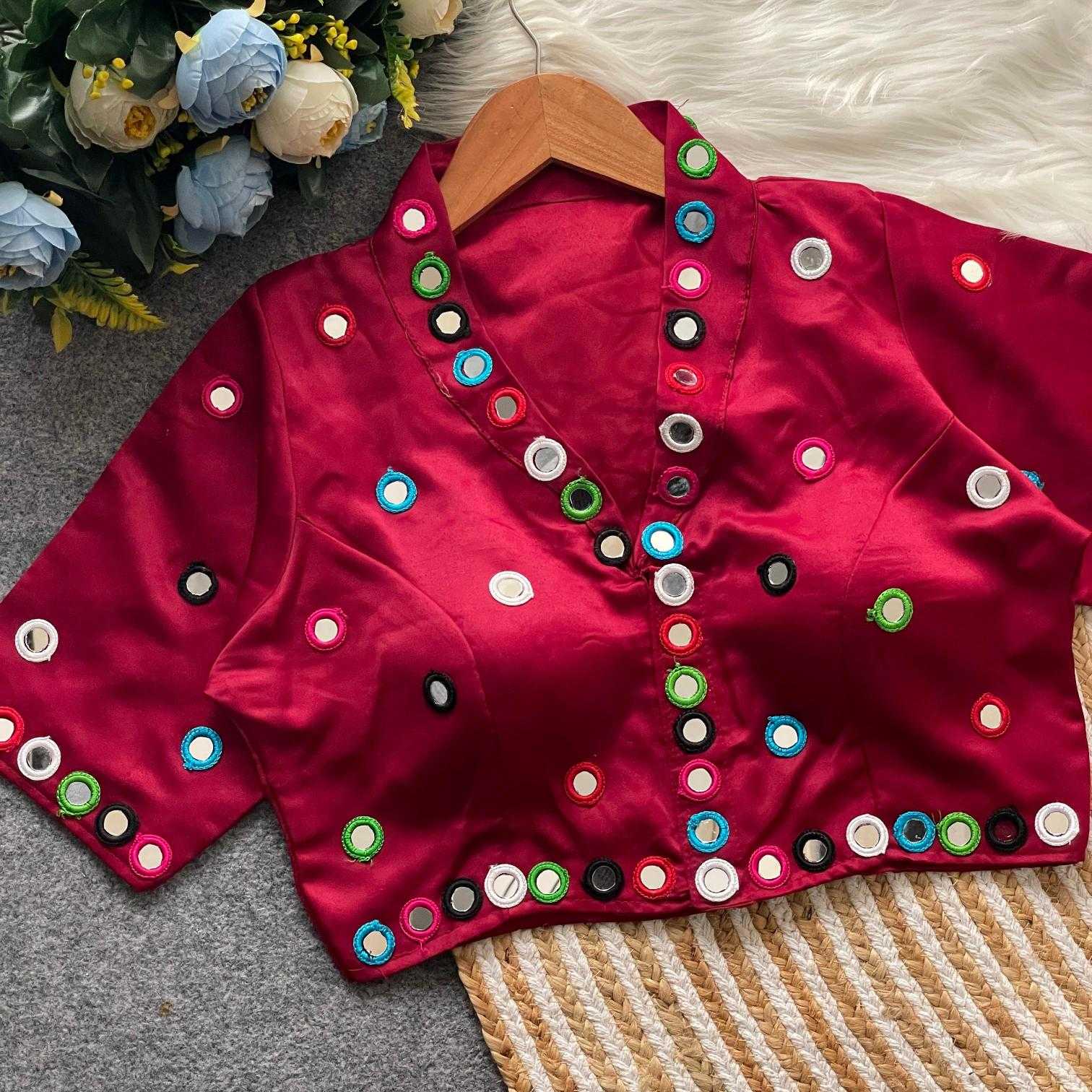 Ynf Satin Silk KESH411 SANTARA Readymade Blouses Wholesale Blouse Designer Blouse Navratri Blouses Manufacturer- Kapda Export