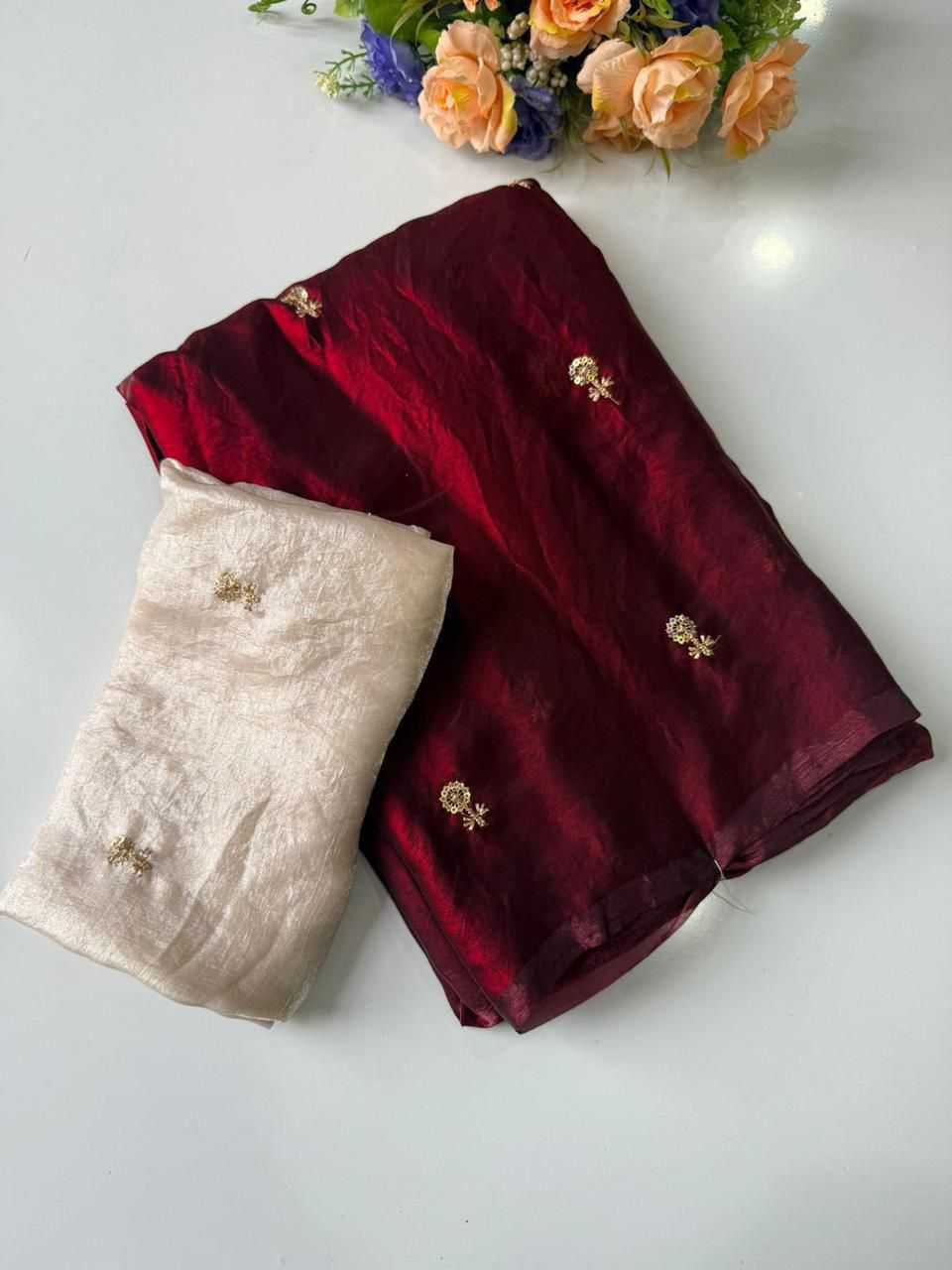 Ynf Satin Silk KESH547 Dual Shad Sarees Wholesale Sequence Sarees Work Sarees Embroidered Sarees Manufacturer- Kapda Export