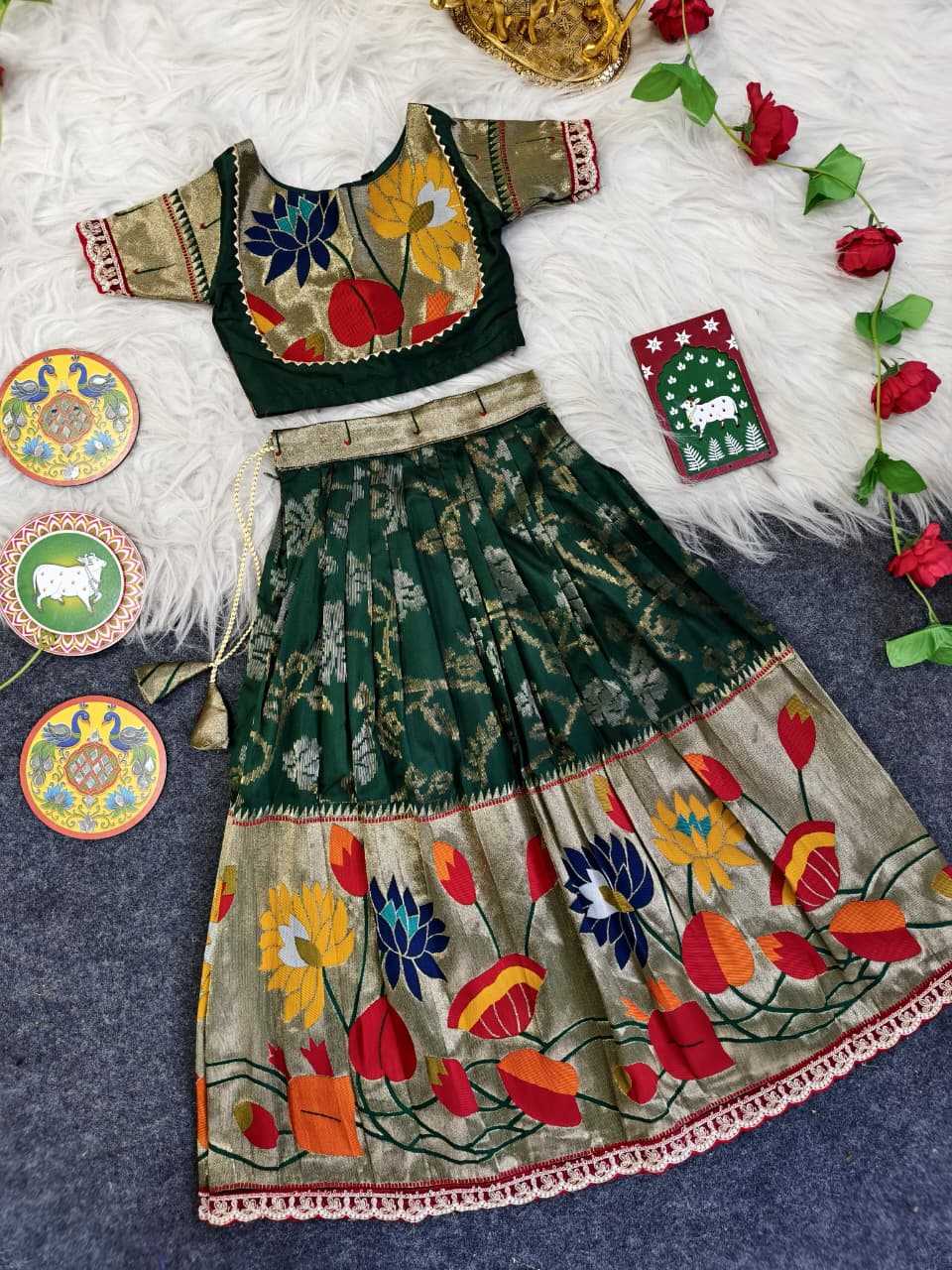 Ynf Silk KESH249 Geeta Kids Wear Festive Collections Wholesale Kids Lehenga Choli Baby Girl Lehenga Kids Silk Dress Manufacturer- Kapda Export