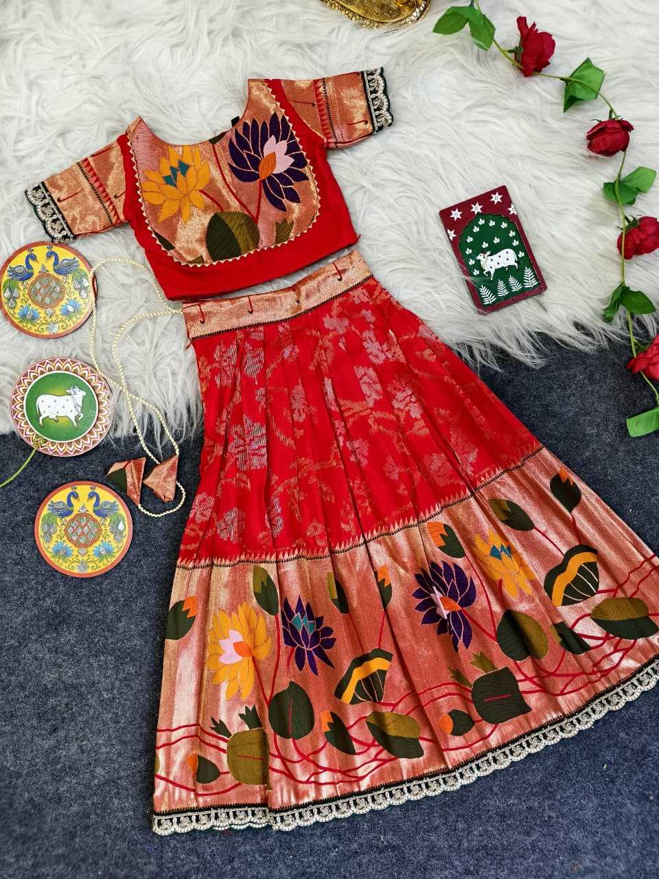 Ynf Silk KESH249 Geeta Kids Wear Festive Collections Wholesale Kids Lehenga Choli Baby Girl Lehenga Kids Silk Dress Manufacturer- Kapda Export