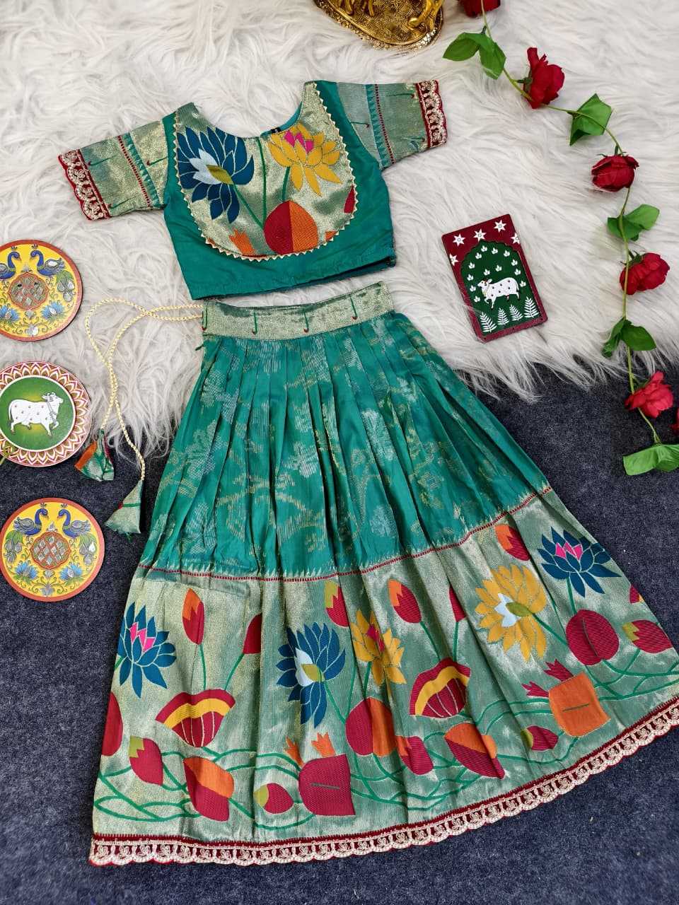 Ynf Silk KESH249 Geeta Kids Wear Festive Collections Wholesale Kids Lehenga Choli Baby Girl Lehenga Kids Silk Dress Manufacturer- Kapda Export