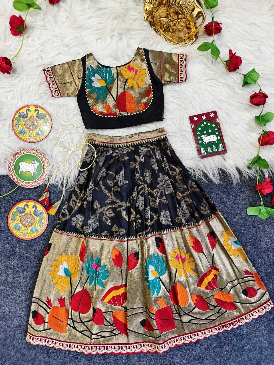 Ynf Silk KESH249 Geeta Kids Wear Festive Collections Wholesale Kids Lehenga Choli Baby Girl Lehenga Kids Silk Dress Manufacturer- Kapda Export