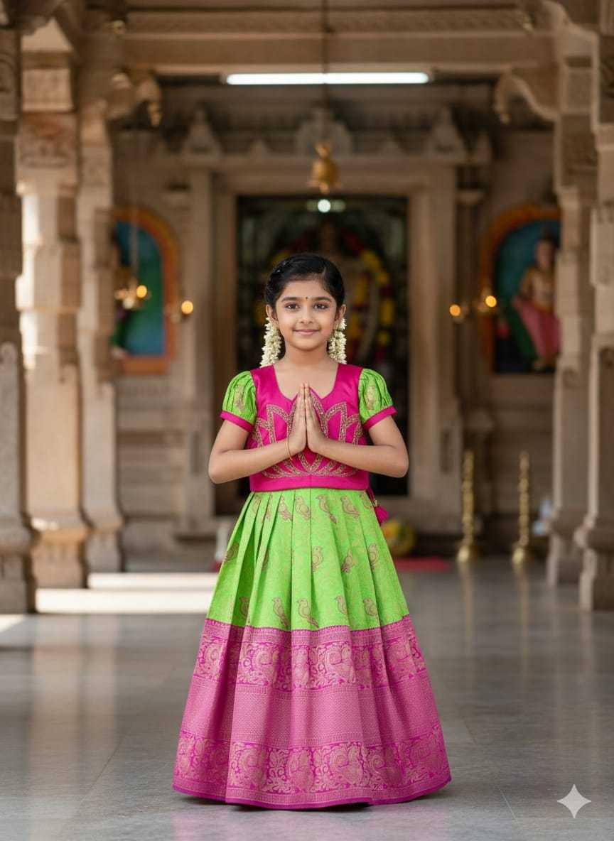 Ynf Silk KESH505 Six6 Lotus Kids Wear Wholesale Kids Gown Kids Ethnic Gowns Manufacturer- Kapda Export