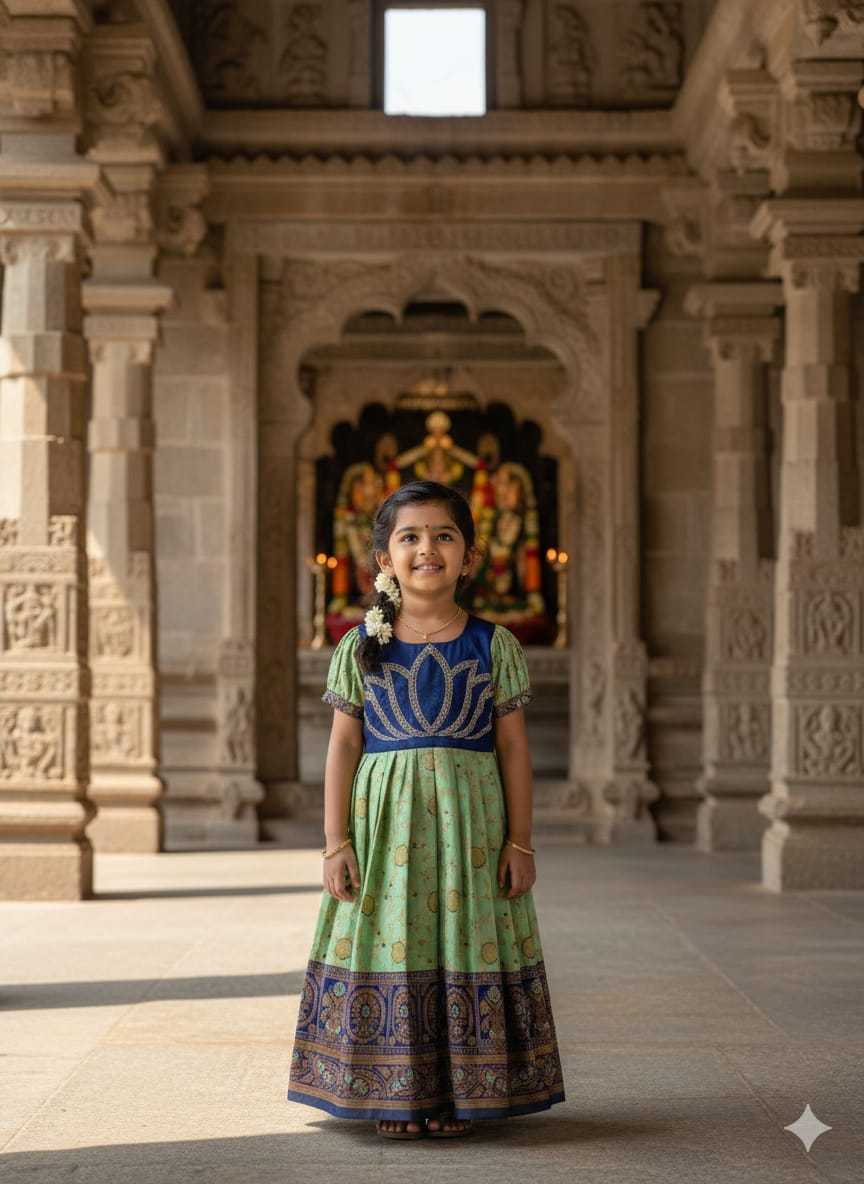 Ynf Silk KESH505 Six6 Lotus Kids Wear Wholesale Kids Gown Kids Ethnic Gowns Manufacturer- Kapda Export